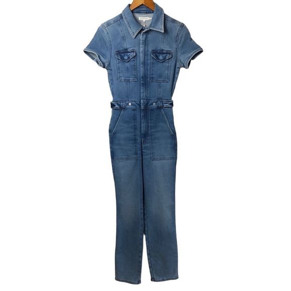 Good American | Fit For Success Blue Denim Jumpsuit NWT - Picture 4 of 5